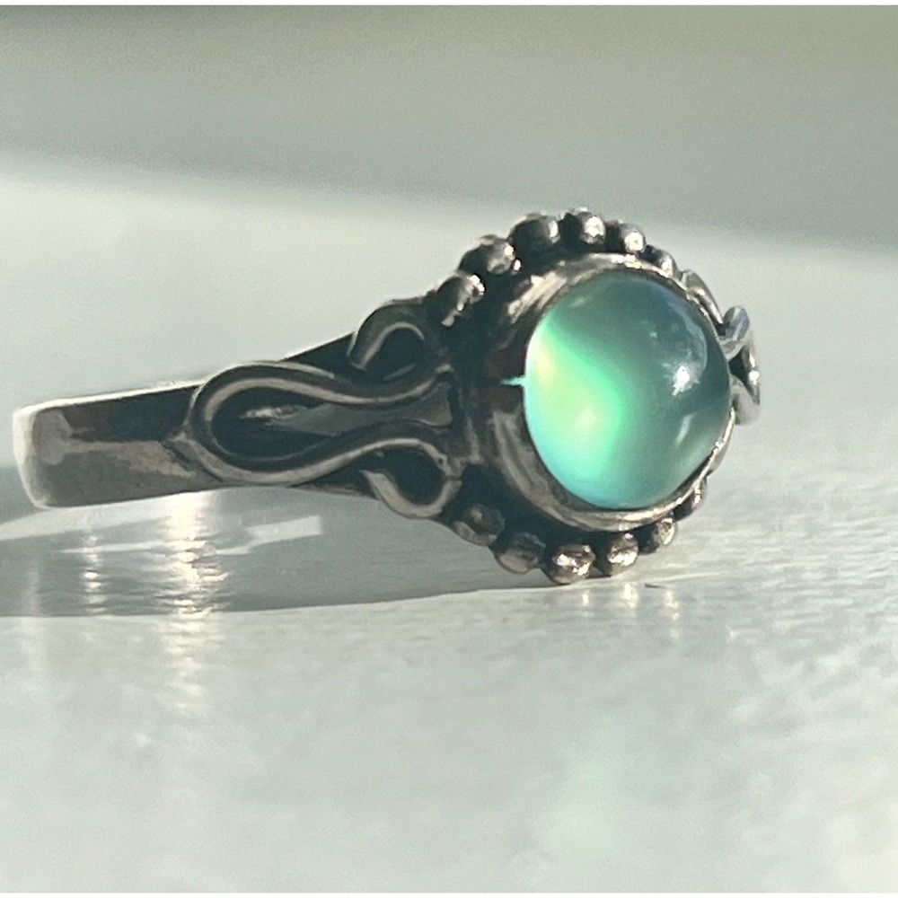 Artisan Chalcedony in 925 boho silver ring size 10 - Picture 6 of 12